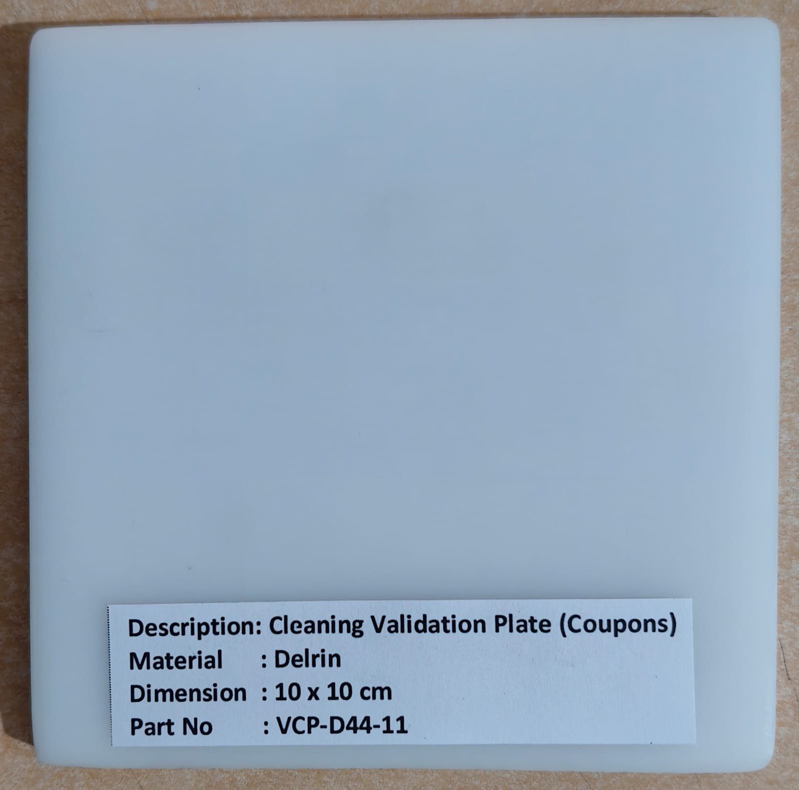 Cleaning Validation Plate (Coupons) – Delrin