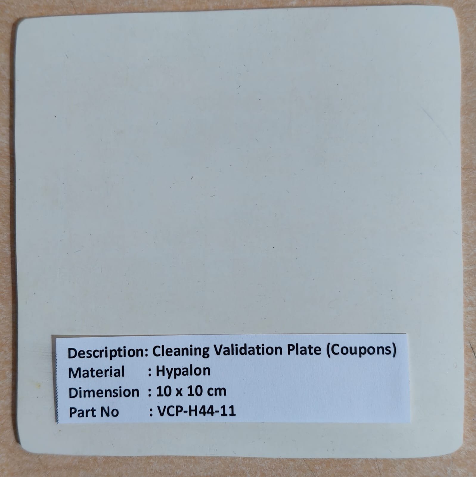 Cleaning Validation Plate (Coupons) – Hypalon