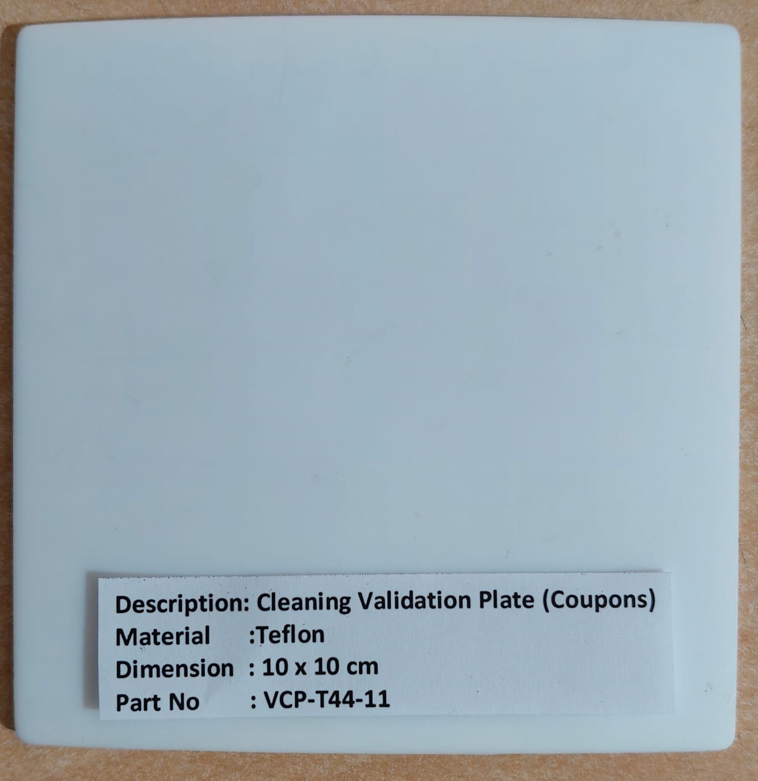 Cleaning Validation Plate (Coupons) – PTFE (Teflon)